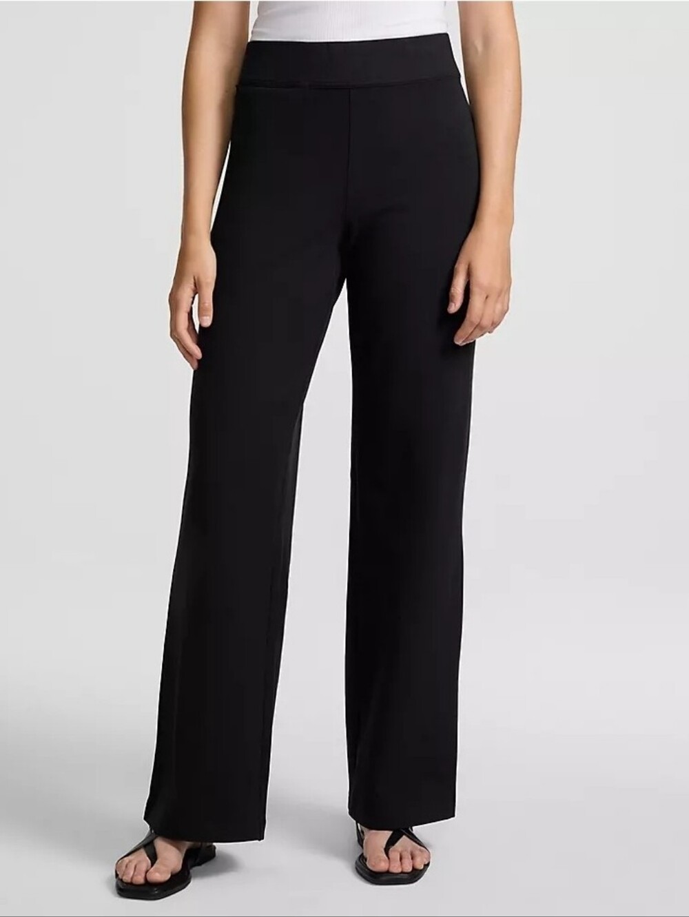 Lands' End Black Wide-Leg Pull-On Pants